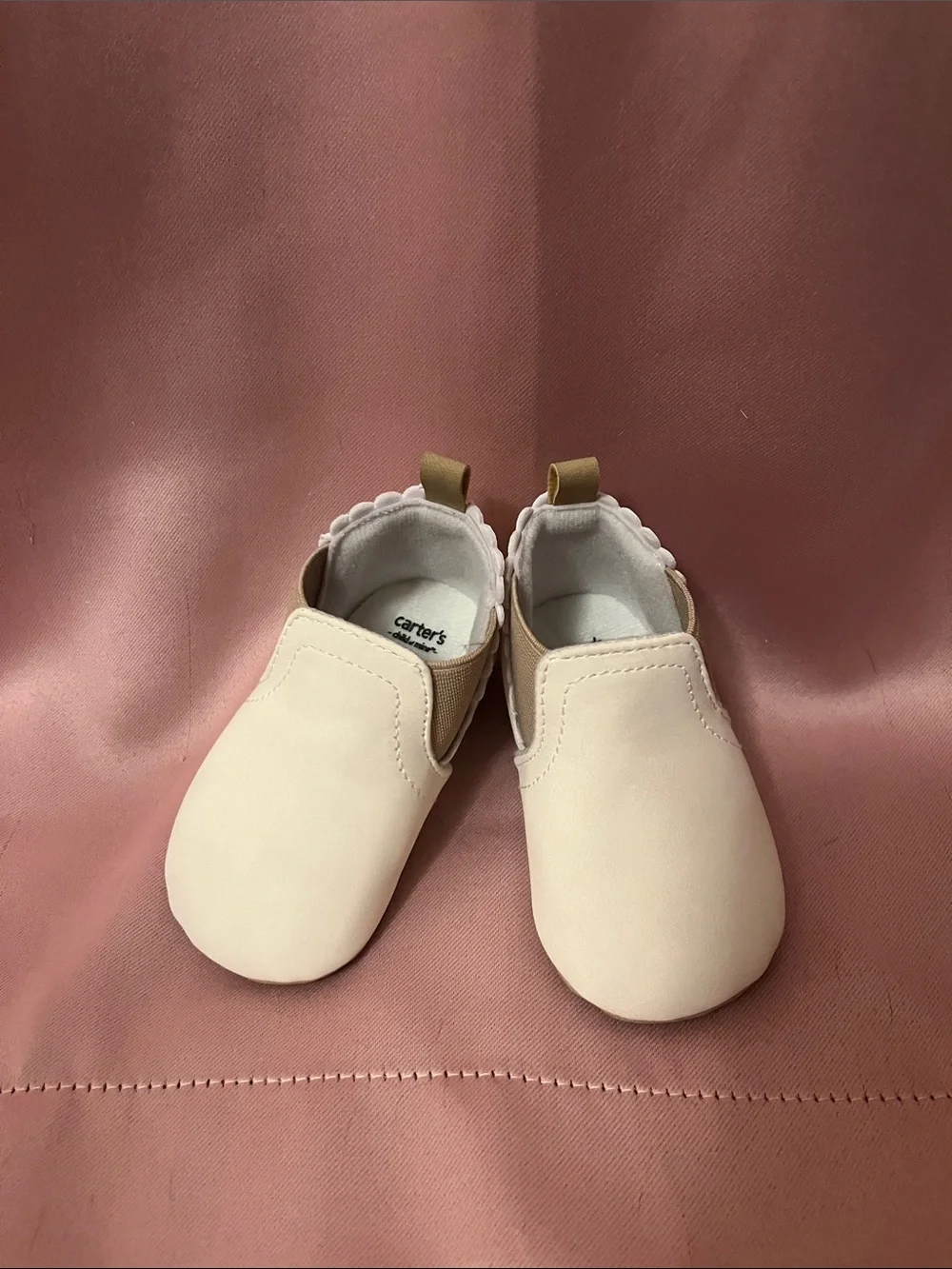 Carter's Beige Cream Slip-On Baby Shoes